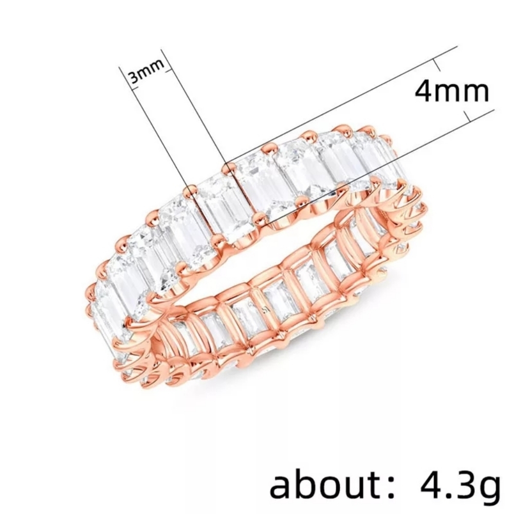 New Silver Baguette Diamond Eternity Ring - Picture 4 of 4